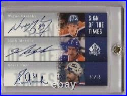 Wayne Gretzky Mark Messier Grant Fuhr 2000-01 Sp Authentic Triple Sott Auto /25