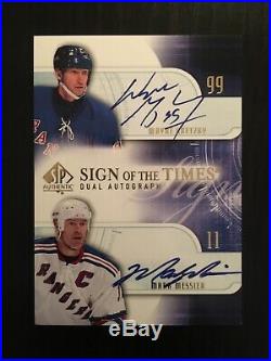 Wayne Gretzky/Mark Messier Upper Deck Dual Auto Sign of the Times SP NY Rangers