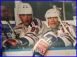 Wayne Gretzky Mark Messier signed autographed 16x20 /100 JSA Rangers Oilers HOF
