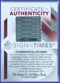 Wayne Gretzky / Messier / Coffey 2017-18 Sp Authentic Sott 6 Auto Autograph Sp/6