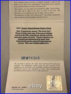 Wayne Gretzky NY Rangers Autographed Hockey Gloves withUpper Deck Authentication