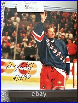 Wayne Gretzky NY Rangers Autographed Signed 8x10 Photo JSA COA Last Gm Inscribe