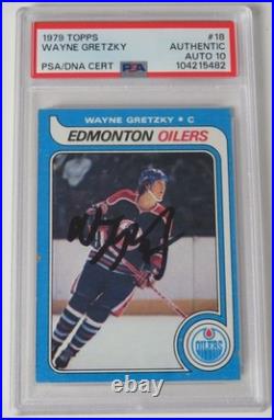 Wayne Gretzky OILERS HOF Signed Autograph 1979 Topps Rookie Card 18 PSA 10 Auto