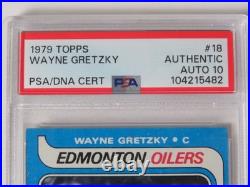 Wayne Gretzky OILERS HOF Signed Autograph 1979 Topps Rookie Card 18 PSA 10 Auto