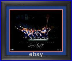 Wayne Gretzky Oilers FRMD Signed 16x20 Art of the Slap Shot Photograph UD