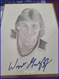 Wayne Gretzky Portrait Draw Signed Autograph Picture Nhl Hockey