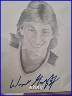 Wayne Gretzky Portrait Draw Signed Autograph Picture Nhl Hockey