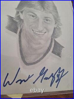 Wayne Gretzky Portrait Draw Signed Autograph Picture Nhl Hockey