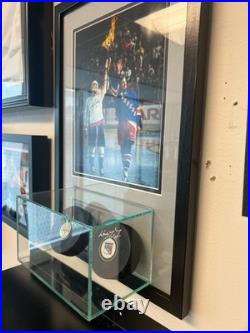 Wayne Gretzky Rangers Alex Ovechkin Capitals Autographed Framed Pucks WithFanatics