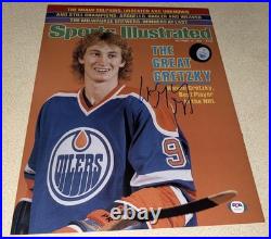 Wayne Gretzky Signed 11x14 Photo Edmonton Oilers The Great One SI Cover PSA