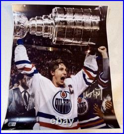 Wayne Gretzky Signed 16x20 Photo Beckett Coa Bas Stanley Cup Autograph Oilers