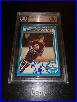 Wayne Gretzky Signed 1979-80 Topps Rookie Card Vintage Auto Oilers BAS Slabbed