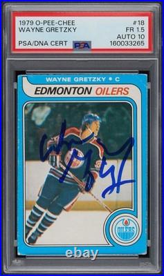 Wayne Gretzky Signed 1979 O-PEE-CHEE Rookie Card #18 OPC Oilers RC Grade Psa 10