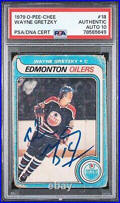 Wayne Gretzky Signed 1979 O-PEE-CHEE Rookie Card #18 OPC Oilers RC Psa 10 AUTO
