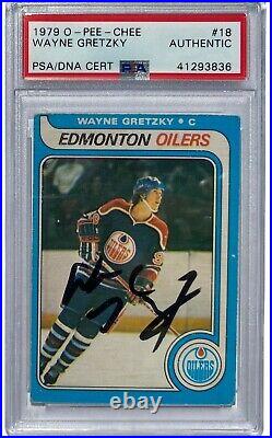 Wayne Gretzky Signed 1979 O-pee-chee #18 Rookie Card Auto Rc Psa/dna