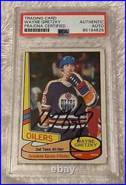 Wayne Gretzky Signed 1980-81 #87 Opc Psa Auto Edmonton Oilers