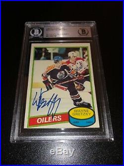 Wayne Gretzky Signed 1980-81 O-Pee-Chee OPC Card Edmonton Oilers BAS Slabbed