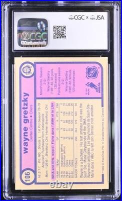 Wayne Gretzky Signed 1982-83 O-Pee-Chee Card #106 Oilers CGC 8 JSA 10 Auto