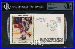 Wayne Gretzky Signed 1982 First Day Cover Edmonton Oilers Beckett #17833073