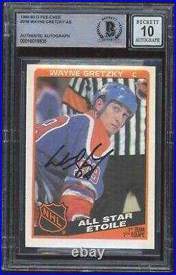 Wayne Gretzky Signed 1984-85 O-Pee-Chee All Star Card #208 BAS Slabbed Auto 10