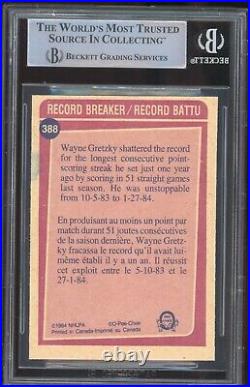 Wayne Gretzky Signed 1984-85 O-Pee-Chee Record Breaker Card #388 BAS Slabbed