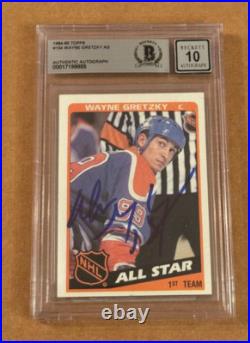 Wayne Gretzky Signed 1984-85 Topps All Star Auto Grade 10 Beckett Bas Authentic