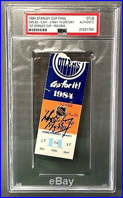 Wayne Gretzky Signed 1984 Stanley Cup Game 5 Ticket Stub Oilers 1st Cup Psa