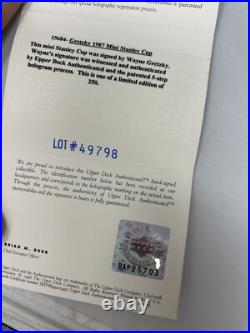 Wayne Gretzky Signed 1987 Mini Stanley Cup Trophy UDA COA #/250 RARE L1