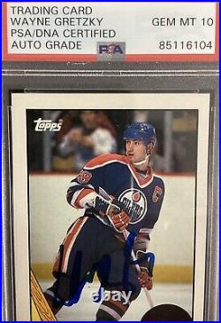 Wayne Gretzky Signed 1987 Topps #53 Hockey Card HOF Oilers Autograph PSA/DNA 10