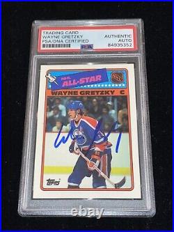 Wayne Gretzky Signed 1988-89 Topps Hockey Sticker Card PSA Slabbed Oilers Kings