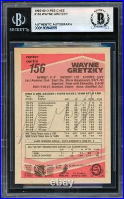 Wayne Gretzky Signed 1989-90 O-Pee-Chee Card 156 Kings (Signed on Back) Beckett