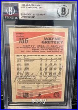 Wayne Gretzky Signed 1989-90 O-Pee-Chee Card 156 Kings (Signed on Back) Beckett