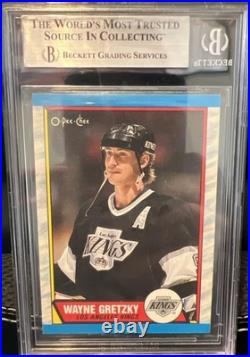 Wayne Gretzky Signed 1989-90 O-Pee-Chee Card 156 Kings (Signed on Back) Beckett