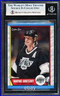 Wayne Gretzky Signed 1989-90 O-Pee-Chee Card 156 Kings (Signed on Back) Beckett