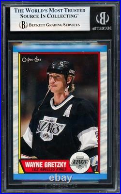 Wayne Gretzky Signed 1989-90 O-Pee-Chee Card 156 Kings (Signed on Back) Beckett
