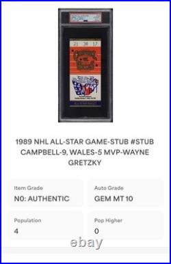 Wayne Gretzky Signed 1989 NHL All Star Ticket AUTOGRAPHED MVP PSA/DNA POP 4 Wayne Gretzky Signed 1989 NHL All Star Ticket AUTOGRAPHED MVP PSA/DNA POP 4