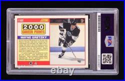 Wayne Gretzky Signed 1990-91 Score Rookie Traded #110T / 2000th Point (PSA)