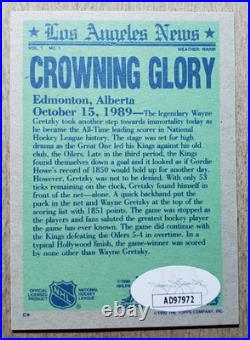 Wayne Gretzky Signed 1990-91 Topps Autograph Card JSA Certified Auto Kings