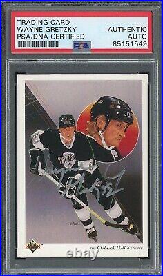 Wayne Gretzky Signed 1990-91 Upper Deck Card #307 LA Kings PSA Slabbed #85151549