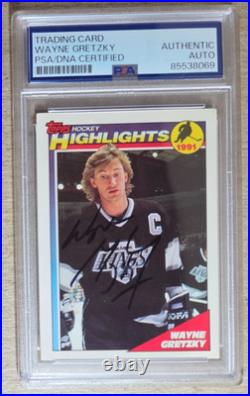 Wayne Gretzky Signed 1991-92 Topps Hockey Card PSA/DNA Certified Auto Kings