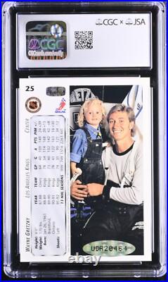 Wayne Gretzky Signed 1992-93 Upper Deck Card /500 #25 UDA CGC 9 JSA 10 Auto