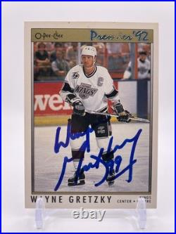Wayne Gretzky Signed 1992 O-pee-chee Premier #3 Card Los Angeles Kings Wayne Gretzky Signed 1992 O-pee-chee Premier #3 Card Los Angeles Kings