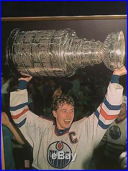 Wayne Gretzky Signed 31x 35 Canvas'Raising the Cup' Framed Canvas WGA 78/199