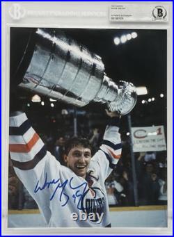 Wayne Gretzky Signed 8x10 Photo Beckett Encapsulated Autograph BAS Oilers