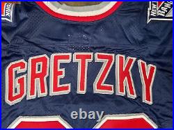 Wayne Gretzky Signed Auth NY Rangers Pro Dark Liberty Jrsy Dual COA MSG /WG Auth