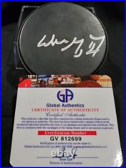 Wayne Gretzky Signed Auto Puck COA-The Great One Oilers Kings