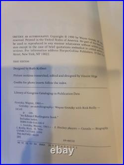 Wayne Gretzky Signed Autobiography Hardcover Book 1st Edition LN Rick Reilly