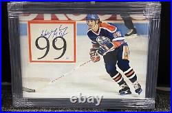 Wayne Gretzky Signed Autographed 13x17 Framed Display with JSA COA OILERS