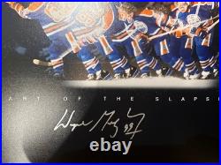 Wayne Gretzky Signed Autographed 16X20 Photo Art of the Slapshot Oilers UDA