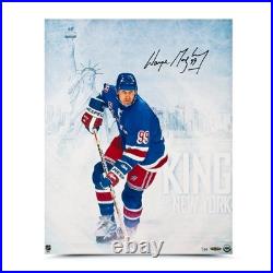 Wayne Gretzky Signed Autographed 16X20 Photo King of New York Rangers #/99 UDA